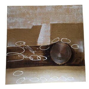 Handcrafted Textured Painting "G" Modern Acrylic Tech Canvas Wall Art Early 2000